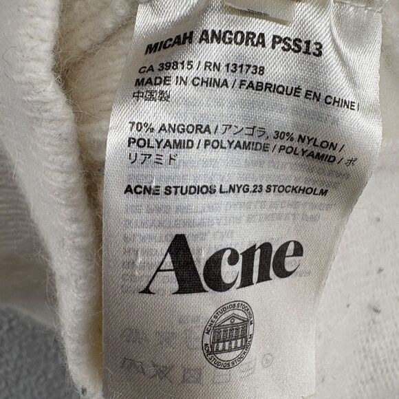 Acne Sweater Ivory Angora Knit Women's Size Medium - Picture 10 of 10